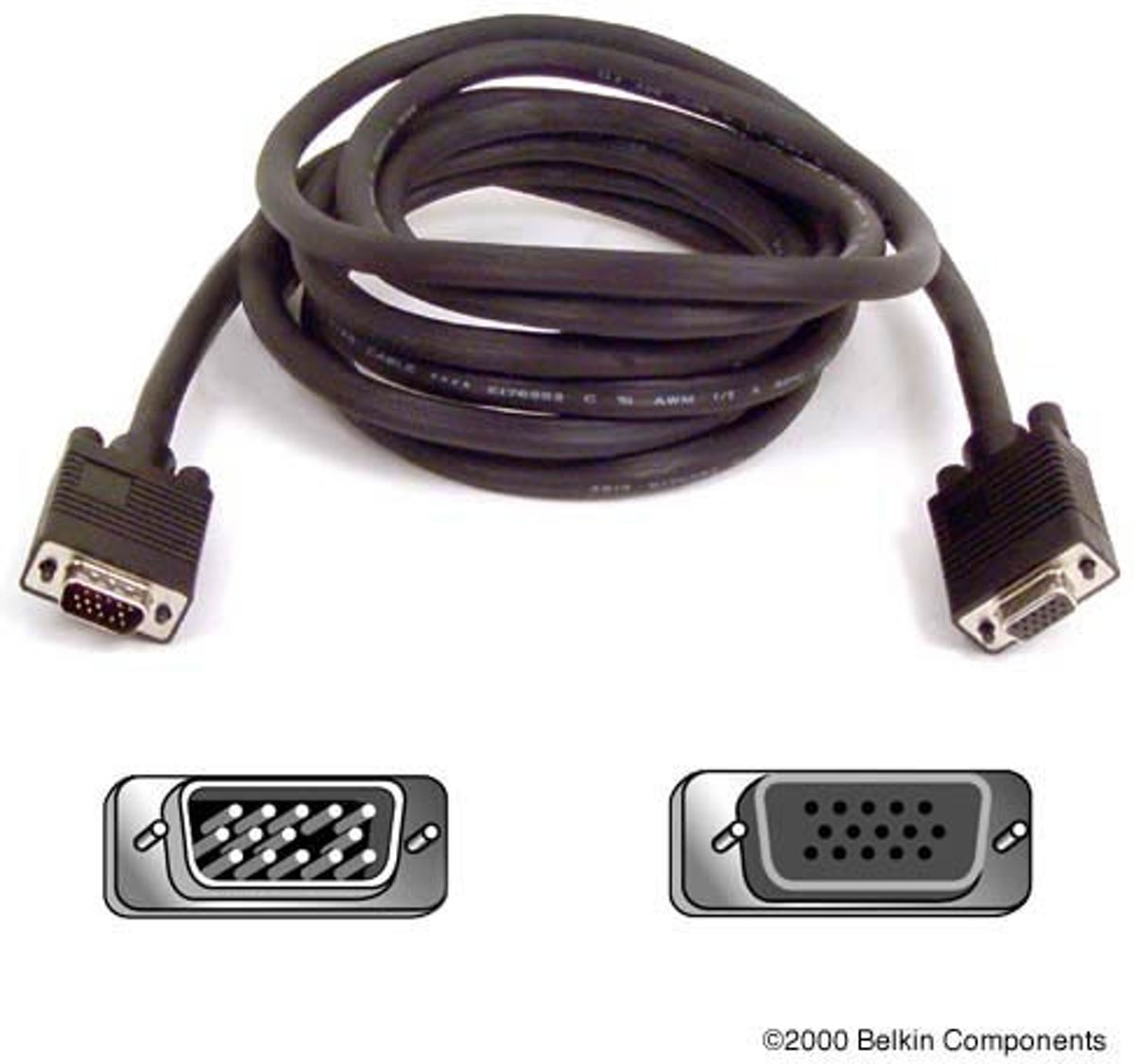 Belkin Pro Series High Integrity VGA/SVGA Monitor Extension Cable <gt/>F 5m netwerkkabel